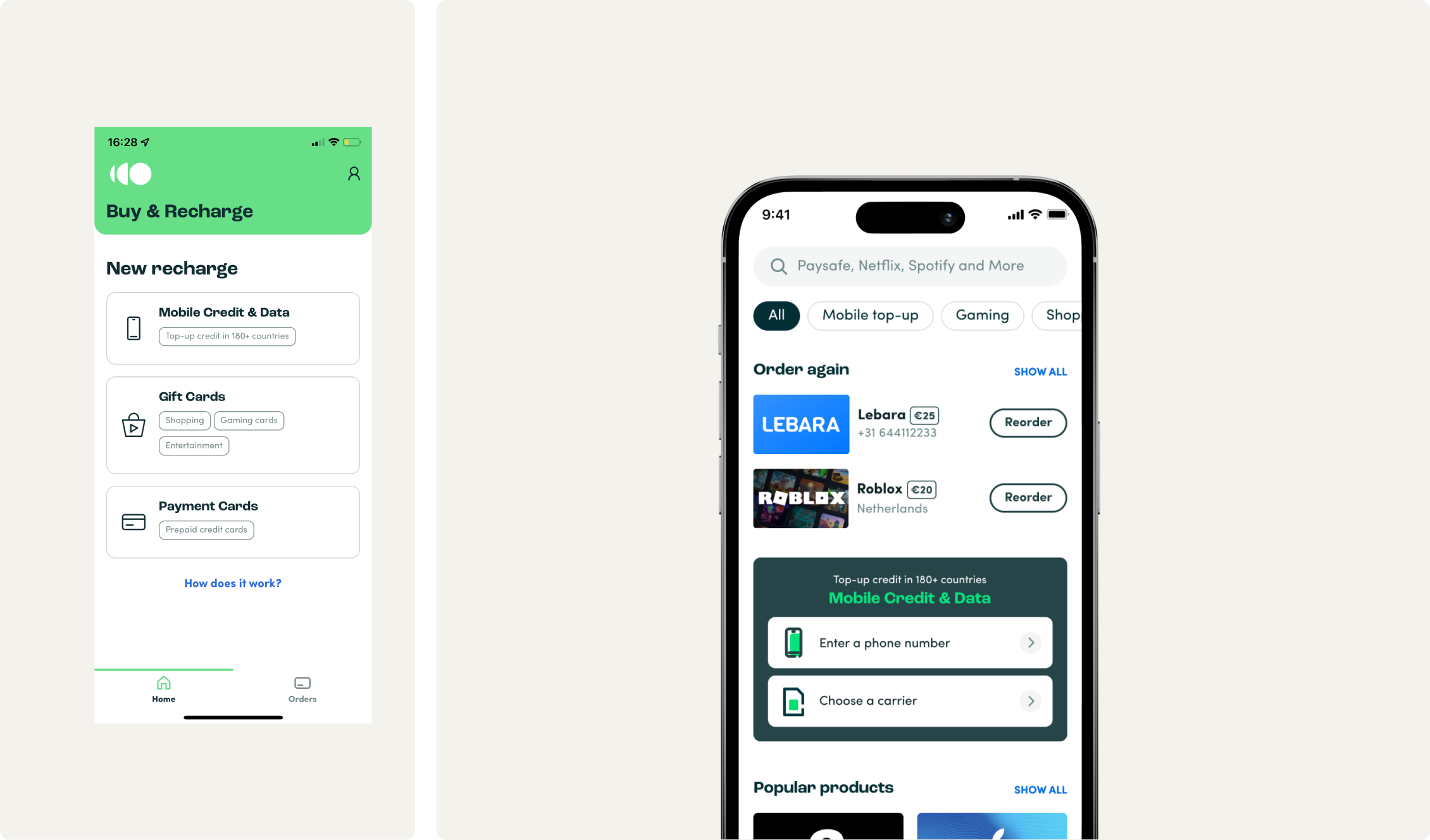 homescreen screenshots